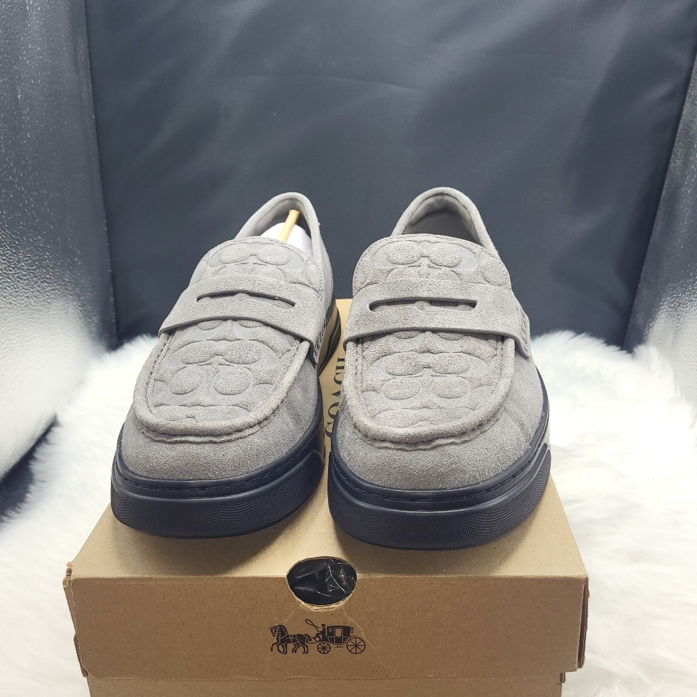 Coach Men's Gray Suede Loafers